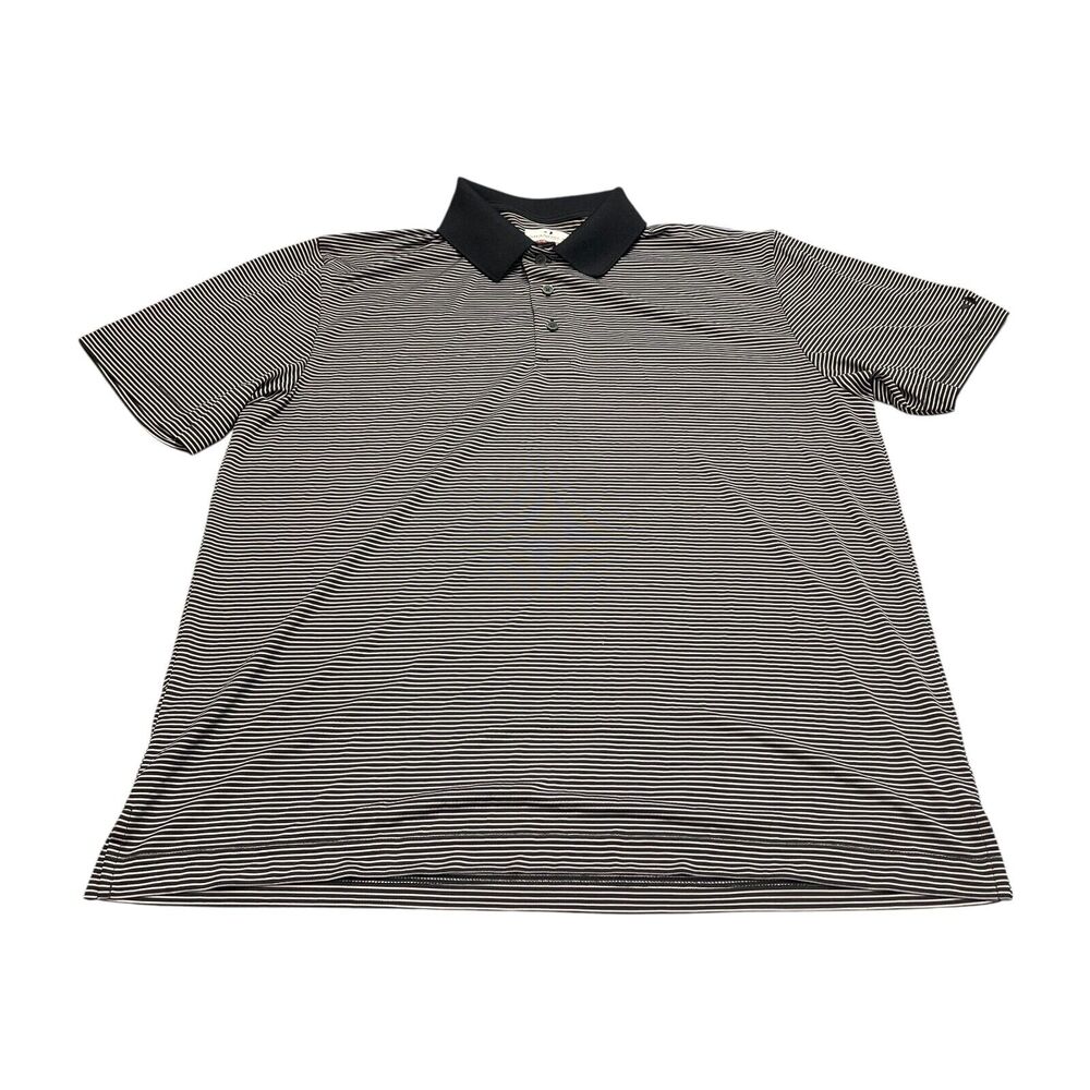 Grand Slam Polo Shirt Men's Large Black White Collared Performance Short Sleeve